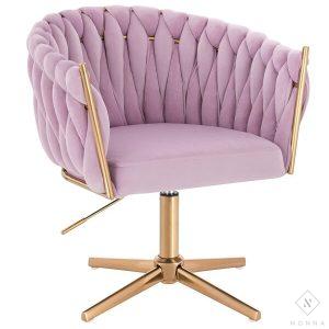 HR750cross kėdė, auksas/ šviesiai violetinis veliūras