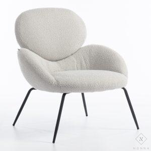 HR2045 fotelis, šviesiai pilkas bukle audinys