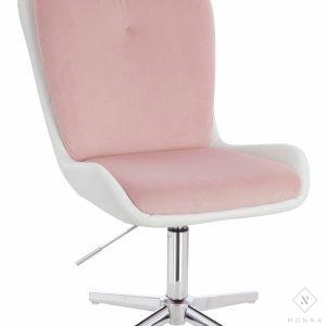 HR690cross VELVET&SOFT ECO kėdė, pudrinis rožinis veliūras/ balta eko oda